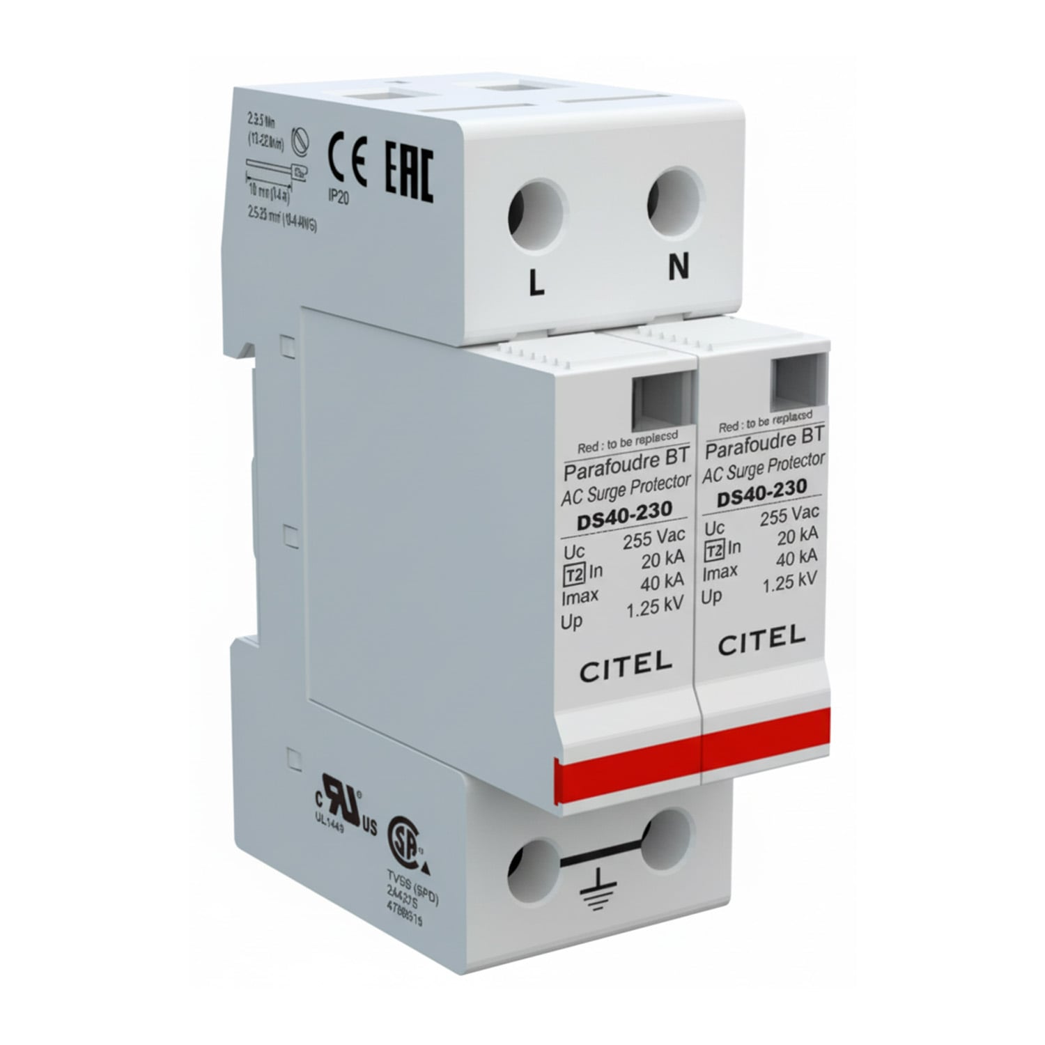 Surge arrester - CITEL - AC 1 phase Type 2 - C461501 DS42-230