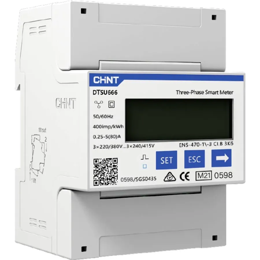 Chint G DTSU666-CT 3×230/400V 1.5(6)A RS485MID trojfázový elektromer digitálny