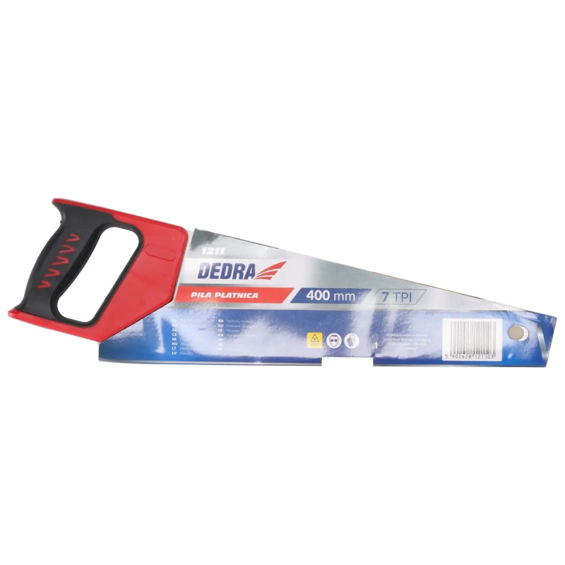 Pílka ručná trojuholníková 400mm, rúčka gumená, zuby kalen 3