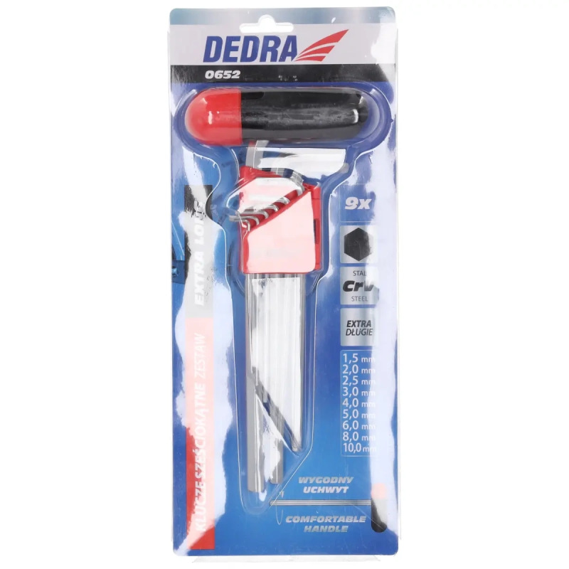Sada imbusových kľúčov CrV 1,5 - 10mm, 9 ks, extra dlhé v plastovom držiaku 2