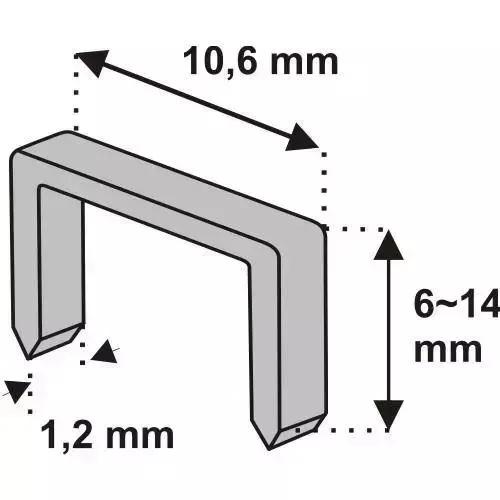 Spony do sponkovačky 6mm dlhé, hrubé (1,2 x 10,6 mm), 1000 ks