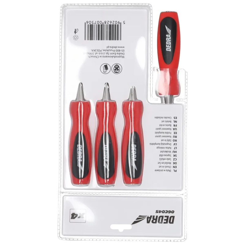 Súprava dlát 4 ks: 6, 12, 18, 25 mm, oceľ CrV 4