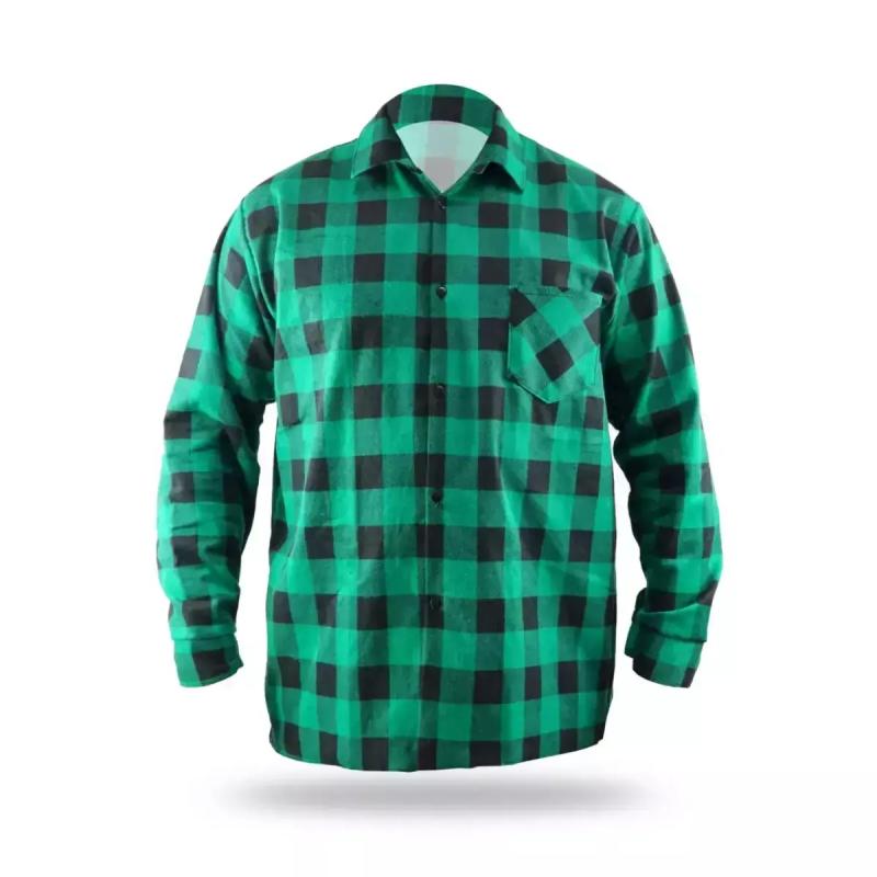 Flanelová košeľa zelená, veľkosť XXL, 100% bavlna