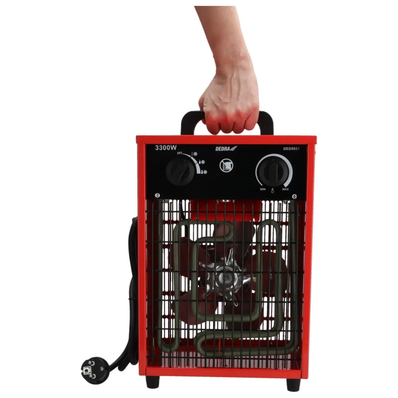 Elektricky ohrievač vzduchu 1650/3300W, termostat, funkcia ventilátora 6