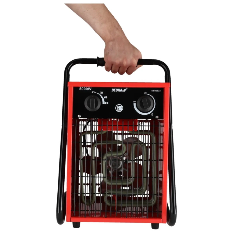 Elektricky ohrievač vzduchu 2500/5000W, 400 V, termostat, funkcia ventilátora 8