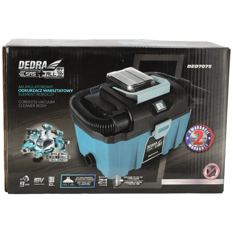 Akumulátorový vysávač 18V, 10L 5
