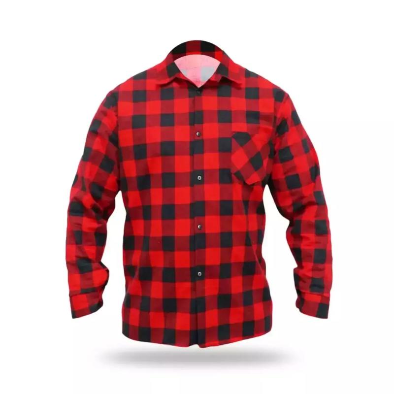 Flanelová košeľa červená, veľkosť XXL, 100% bavlna
