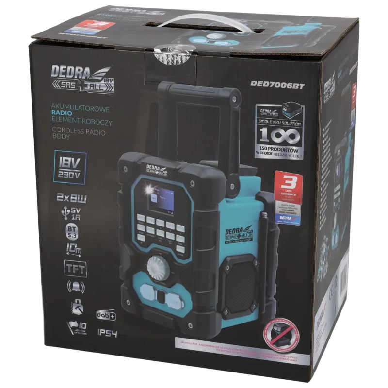 Akumulátorové rádio DAB+/FM 18 V Bluetooth USB 1