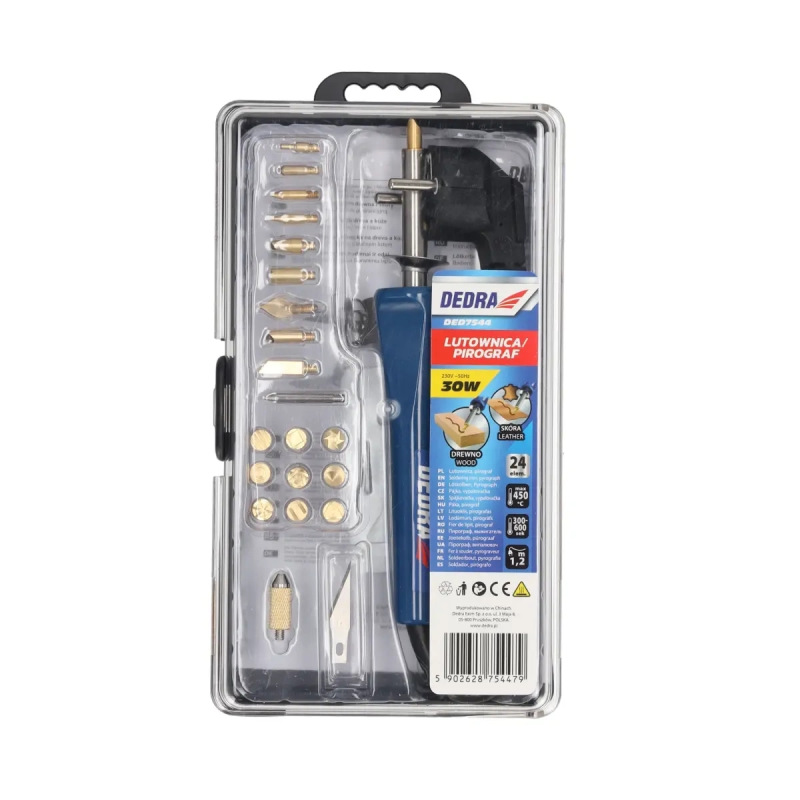 Spájkovačka, vypaľovačka na drevo a kožu 30 W – súprava 24 ks 6