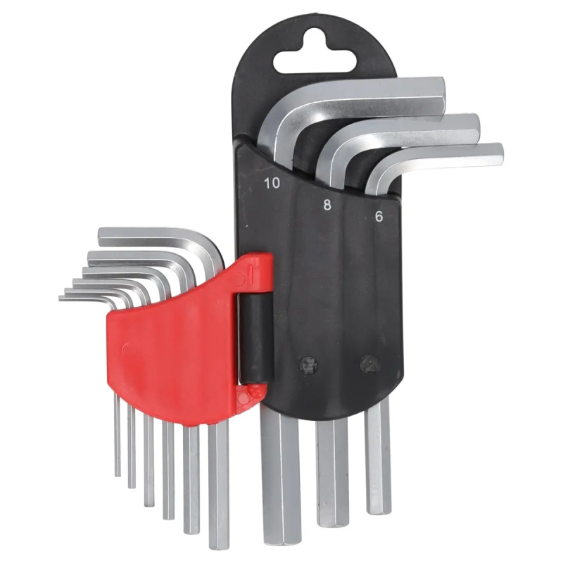 Šesťhranné kľúče krátke 1.5 – 10 mm súprava 9 ks, CRV 1