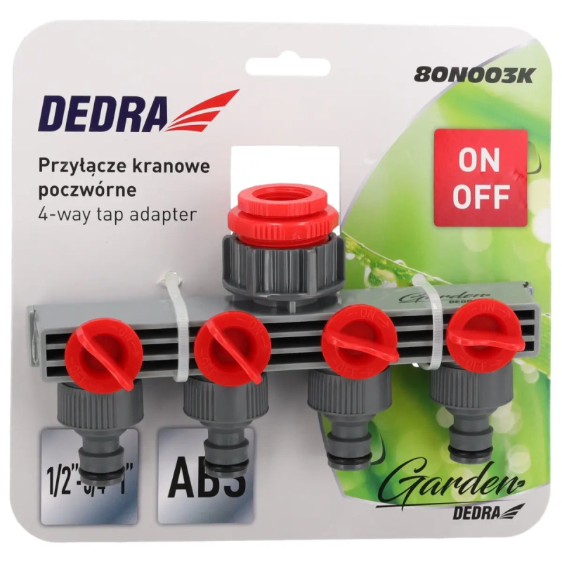 Kohútiková prípojka štvoritá 1/2"-3/4"-1", na karte 3