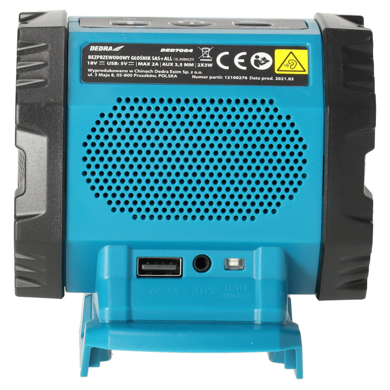 Akumulátorový reproduktor Bluetooth, USB port 18V 3
