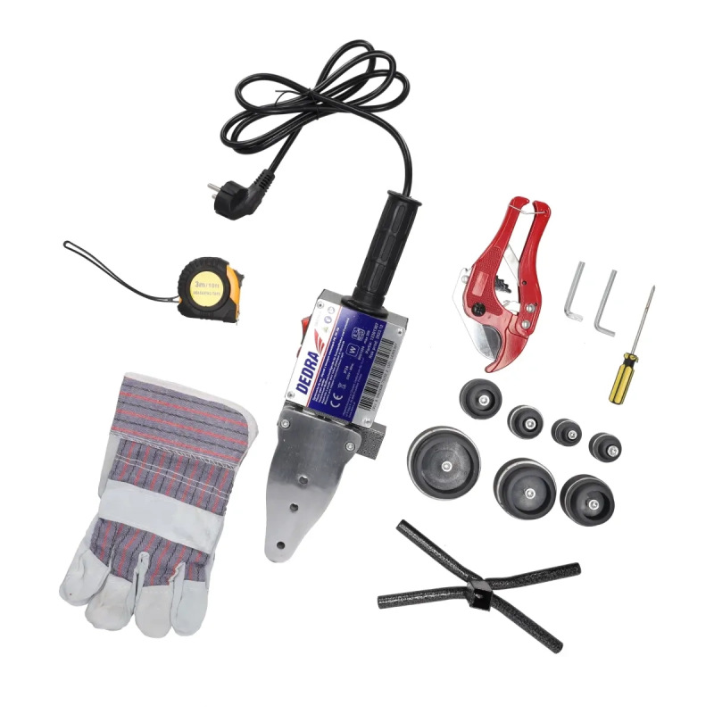 Zvárač plastových trubiek 0,8-1,5KW, 300°C, pre priemery 20,25,32,40,50,63. 4