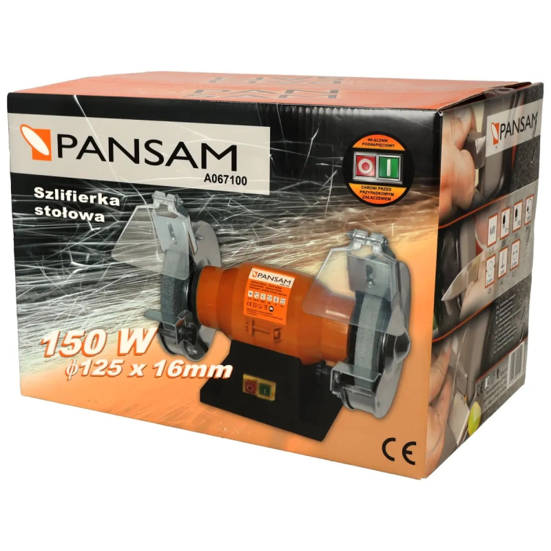 Brúska stolová dvojkotúčová 150W, 125x16x12,7mm, elektromagneticky bezpečnostný spínač 9