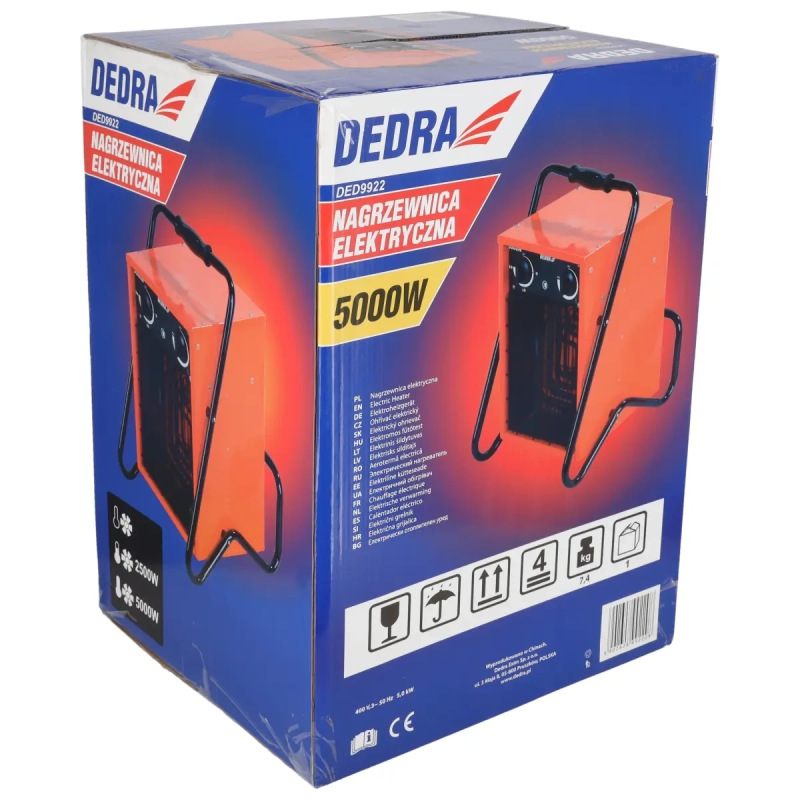 Elektricky ohrievač vzduchu 2500/5000W, 400 V, termostat, funkcia ventilátora 1