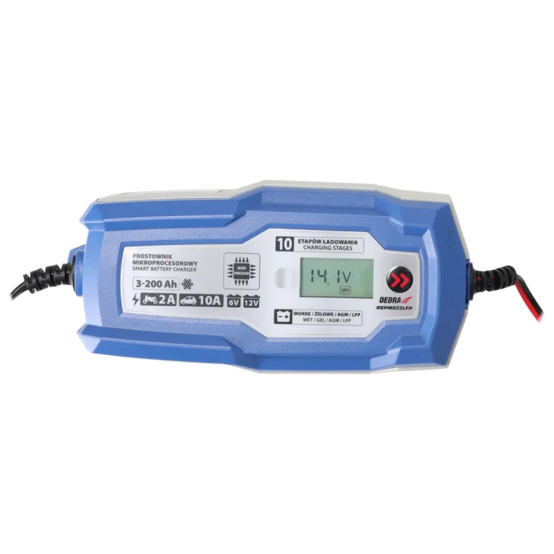 Mikroprocesorový usmerňovač 10A, 6V/12V, 3-200Ah, LCD LFP 2