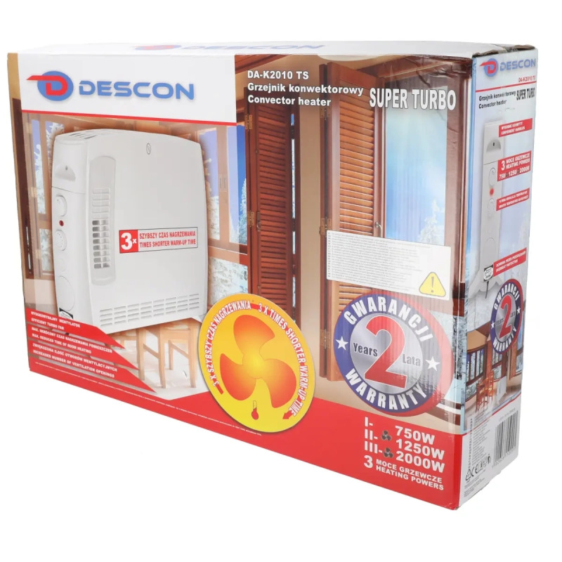 Konvektorový ohrievač 2000W Super Turbo 2