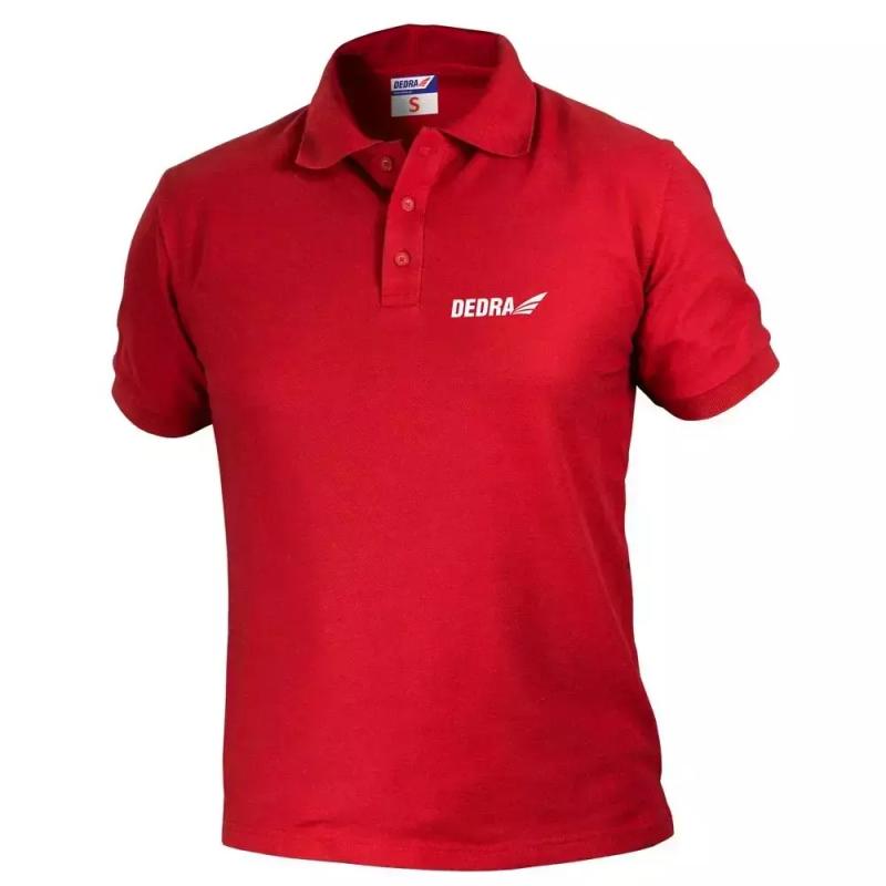 Pánske tričko polo XL, červené, 35% bavlna + 65% polyester