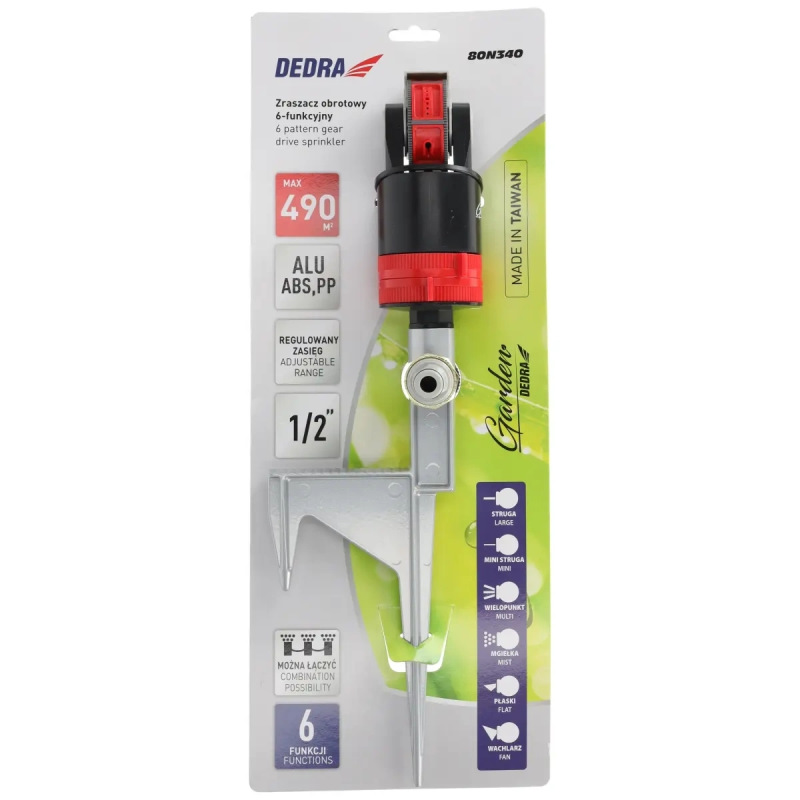 6-funkčný rotačný zavlažovač na hliníkovom kolíku 2