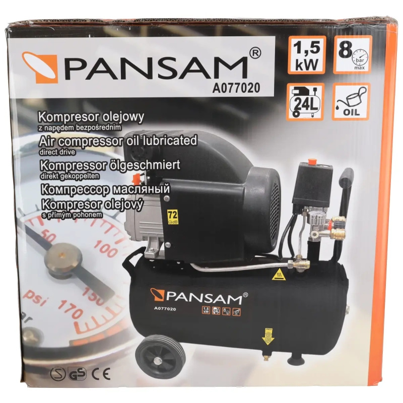 Kompresor olejový 1500W, 8atm, 24litrov, 200l/min 8