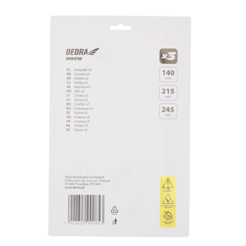 Nožnice súprava 3 ks:140mm, 215mm, 245mm 2