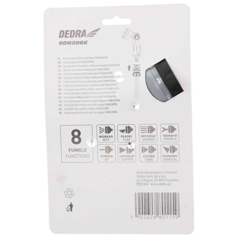 8-funkčná postrekovacia pištoľ ovládaná palcom THUMB CONTROL 4