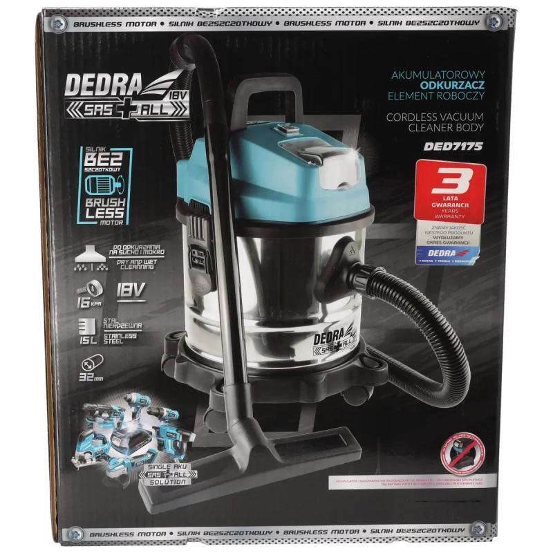 Akumulátorový bezuhlíkový vysávač 18V SAS+ALL 7
