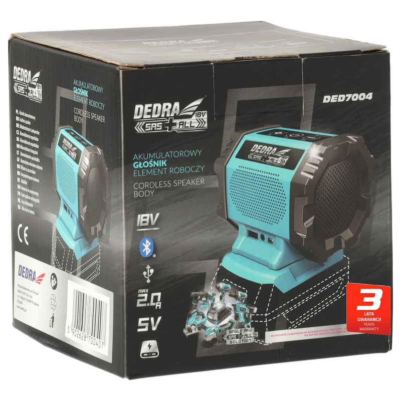 Akumulátorový reproduktor Bluetooth, USB port 18V 6