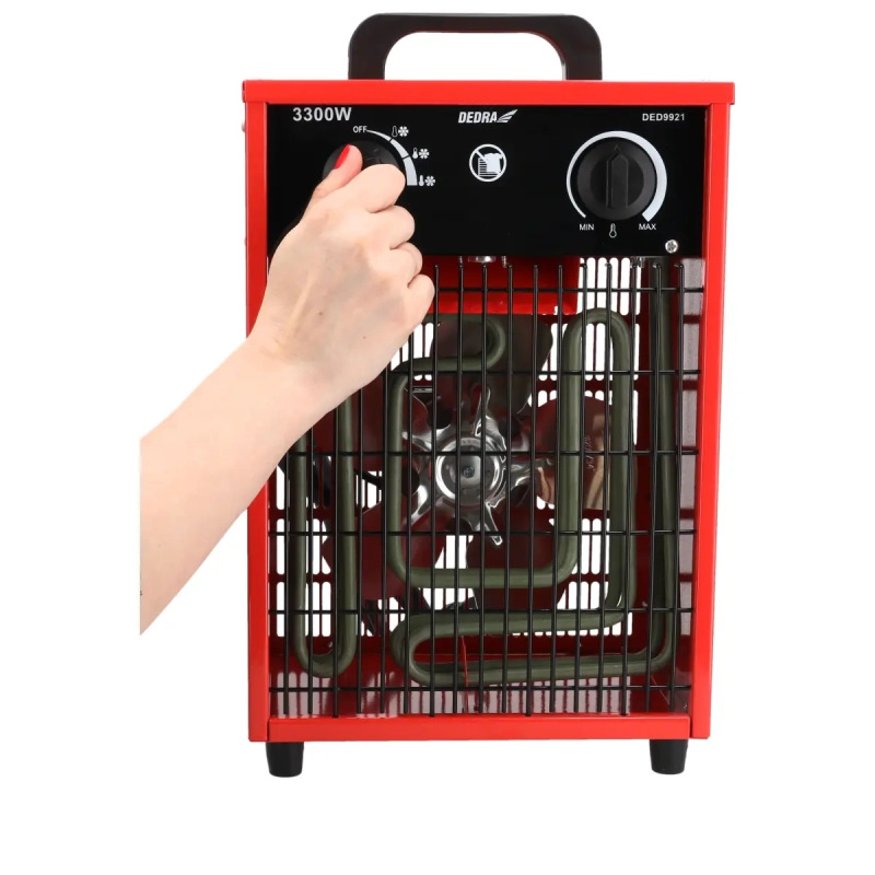 Elektricky ohrievač vzduchu 1650/3300W, termostat, funkcia ventilátora 5