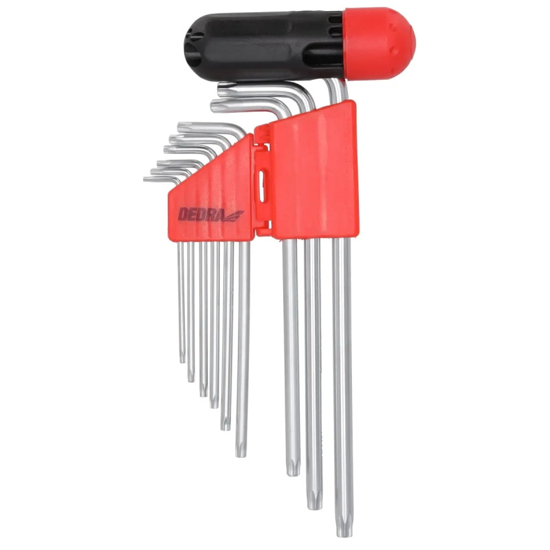 Sada TORX kľúčov CrV T10-T50, 9 ks, extra dlhé, v plastovom držiaku 1