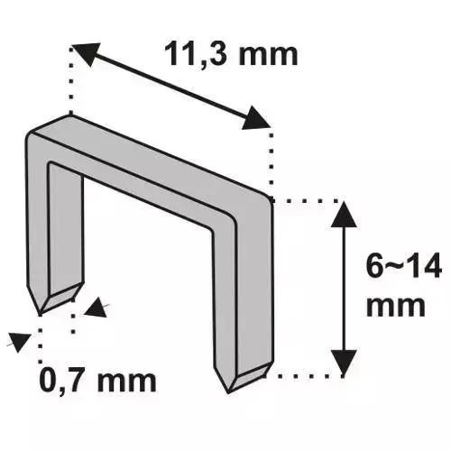 Spony do sponkovačky 6 mm dlhé, hrubé 0,7mm, 1000 ks