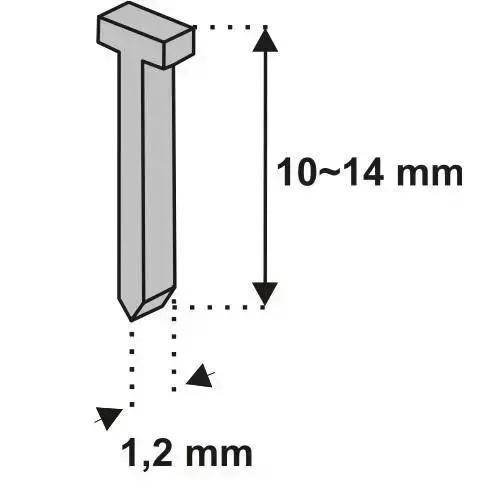 Klince do sponkovačky 10mm dlhé, hrubé 1,2mm 1000 ks