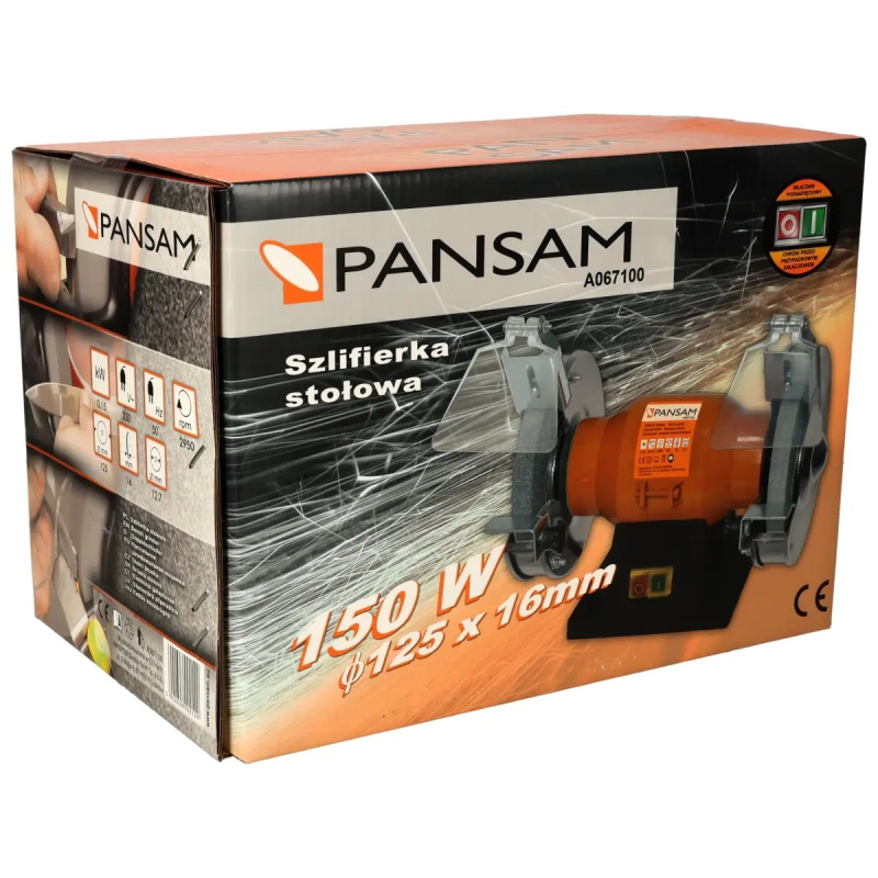 Brúska stolová dvojkotúčová 150W, 125x16x12,7mm, elektromagneticky bezpečnostný spínač 1