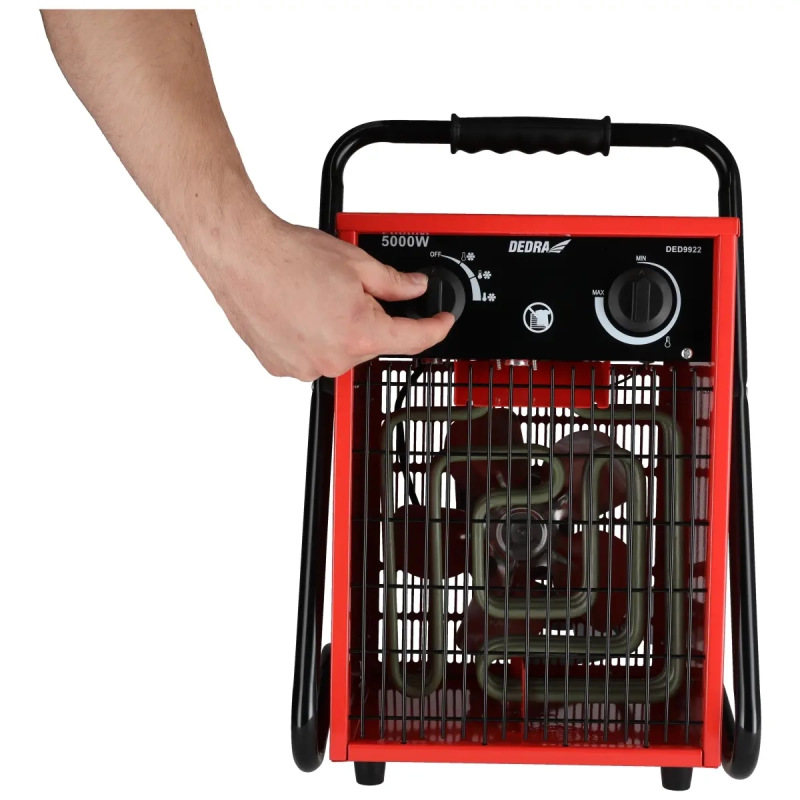 Elektricky ohrievač vzduchu 2500/5000W, 400 V, termostat, funkcia ventilátora 9