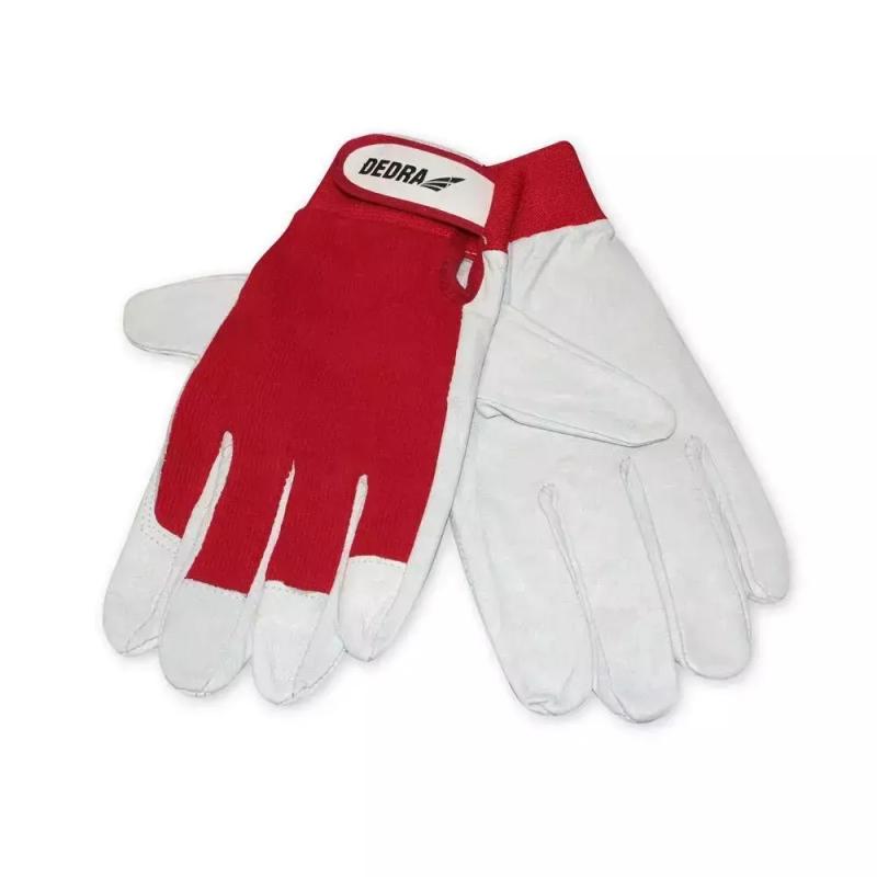 Ochranné rukavice, bravčová lícová koža, veľkosť 10, červené