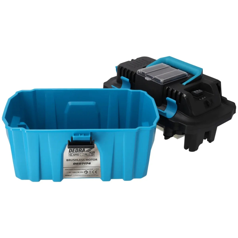 Bezuhlíkový akumulátorový priemyselný vysávač 18V 10L 6