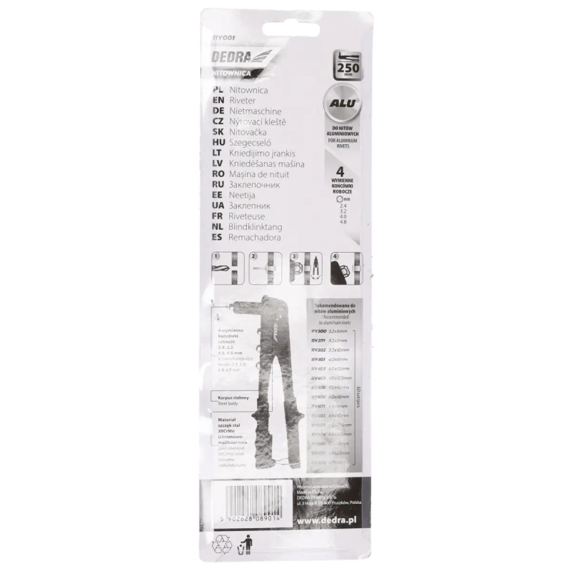 Nitovačka na hliníkové nity, dĺžka 250 mm 2