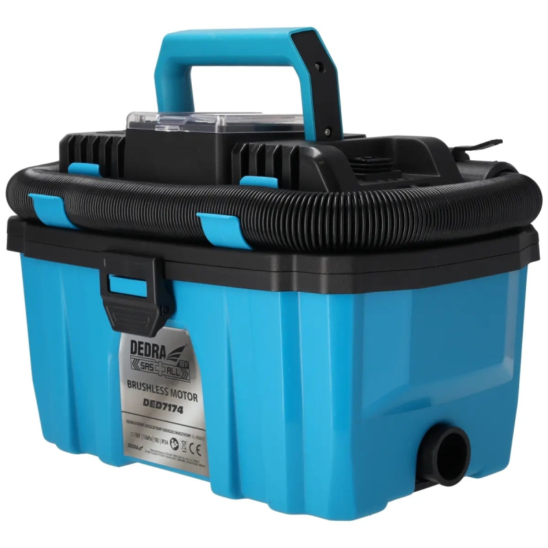 Bezuhlíkový akumulátorový priemyselný vysávač 18V 10L 2