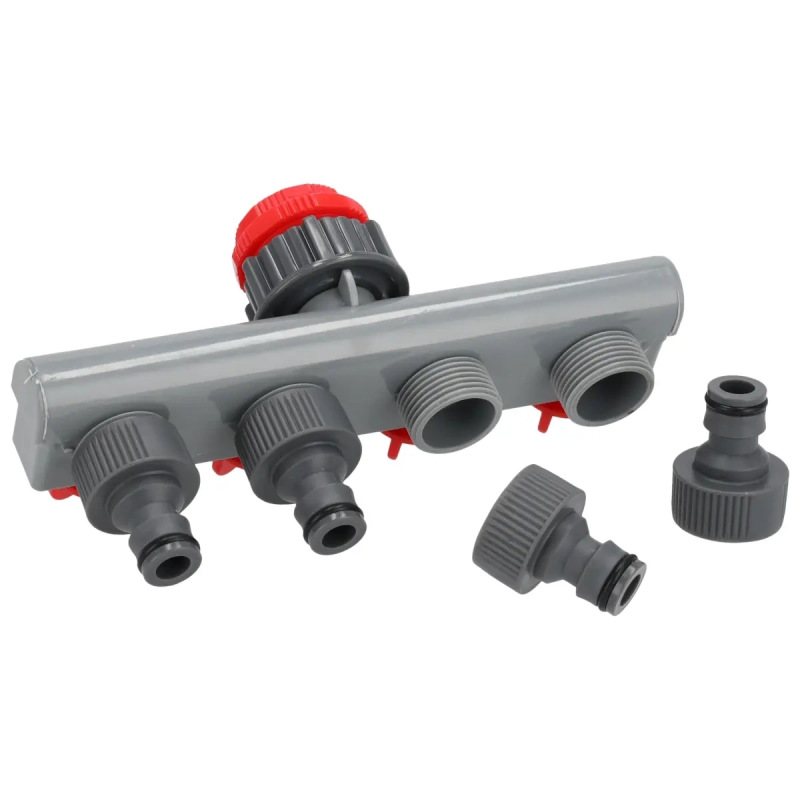 Kohútiková prípojka štvoritá 1/2"-3/4"-1", na karte 2