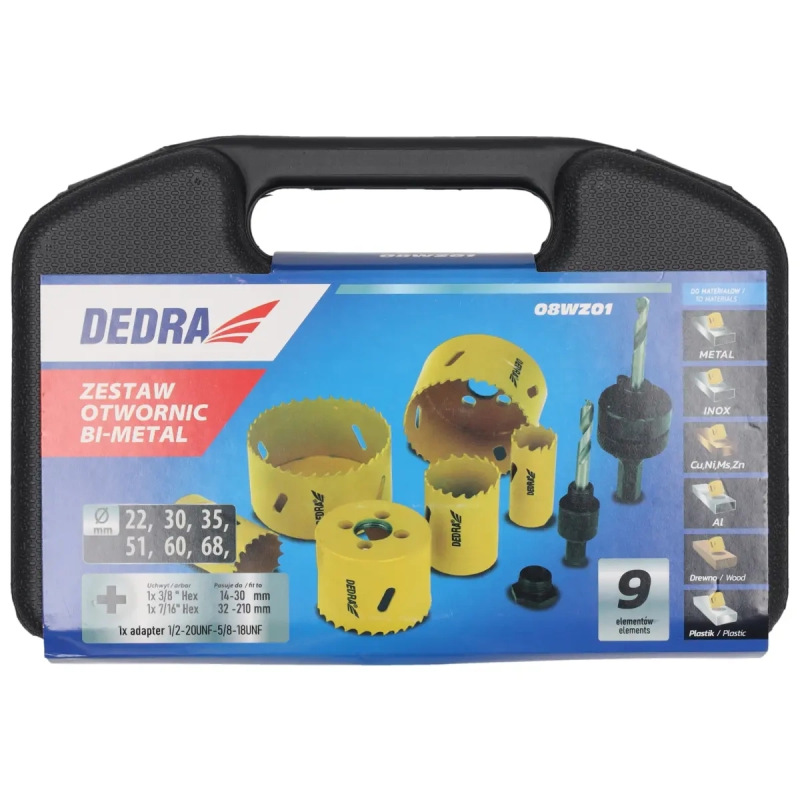 Súprava bimetalových korunových vrtákov 8 ks 3