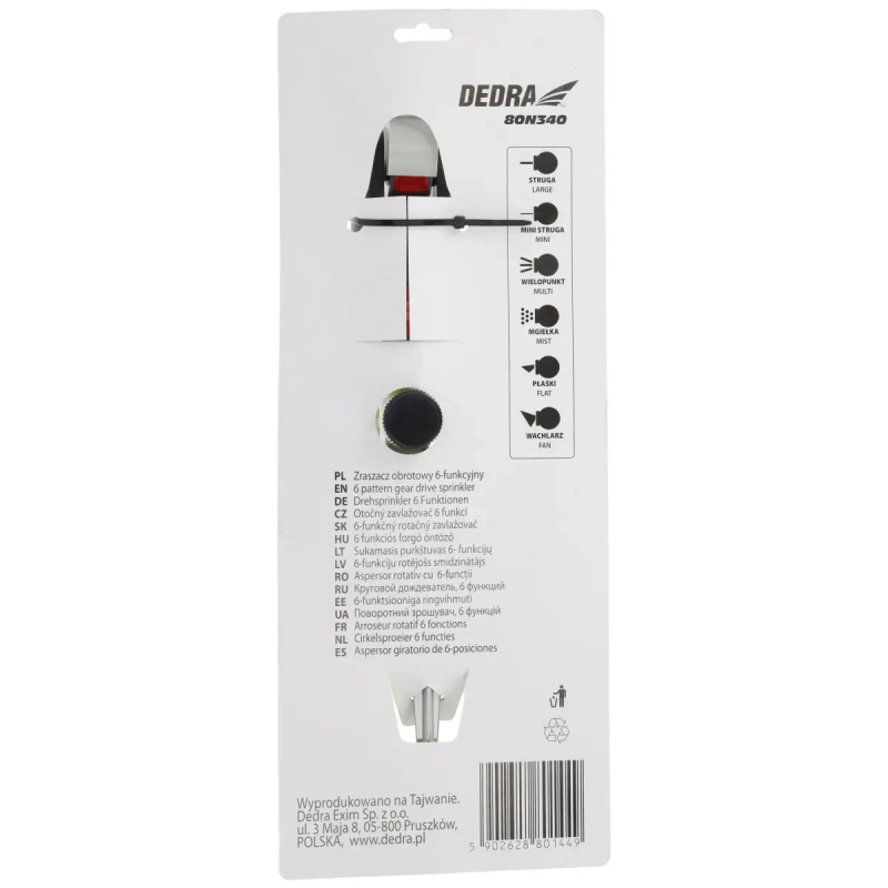 6-funkčný rotačný zavlažovač na hliníkovom kolíku 3