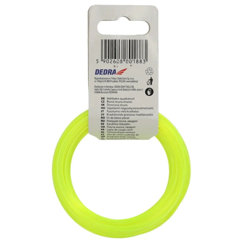 Štvorcová struna 1,6mmx15m 1