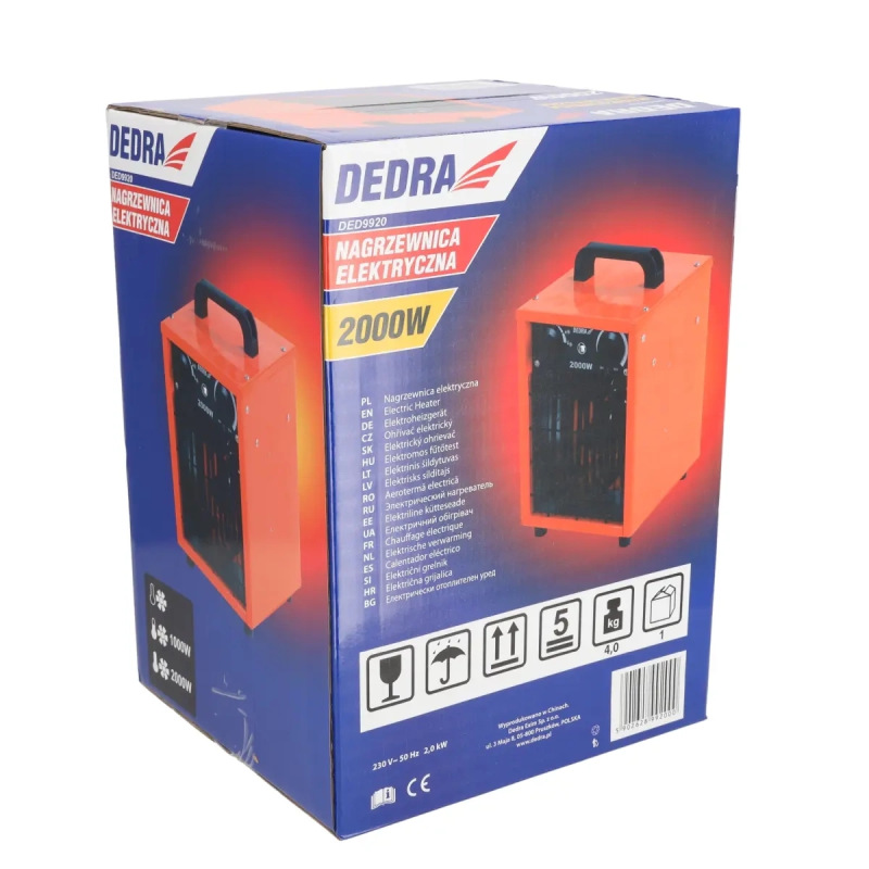 Ohrievač elektricky vzduchu 650/1300/2000W, termostat 8