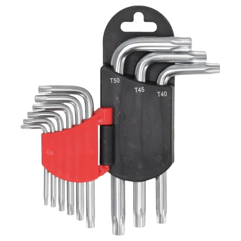 Kľúče TORX krátke T10-T50 súprava 9 ks, CRV 1