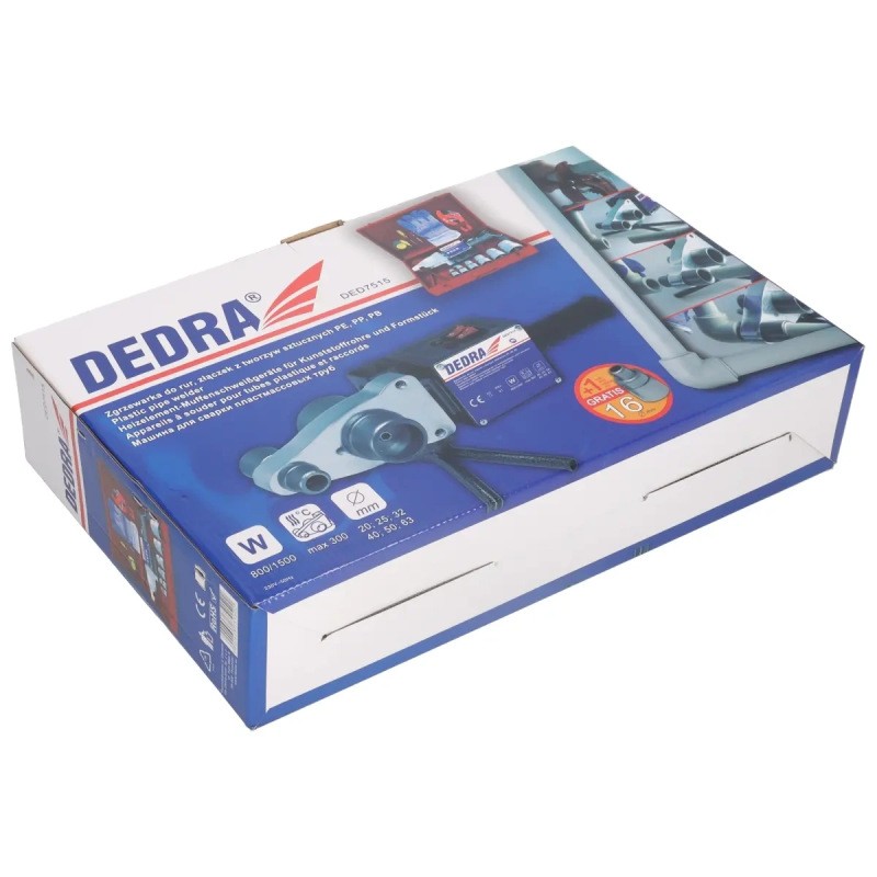 Zvárač plastových trubiek 0,8-1,5KW, 300°C, pre priemery 20,25,32,40,50,63. 5