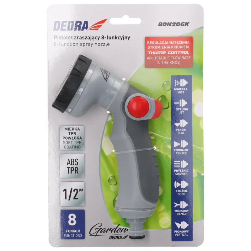 8-funkčná postrekovacia pištoľ ovládaná palcom THUMB CONTROL 3