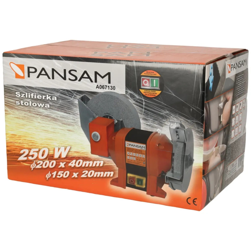 Brúska stolová dvojkotúčová 250W, 150x20x12,7mm, na mokré a suché použitie, elektromagneticky bezpeč 4