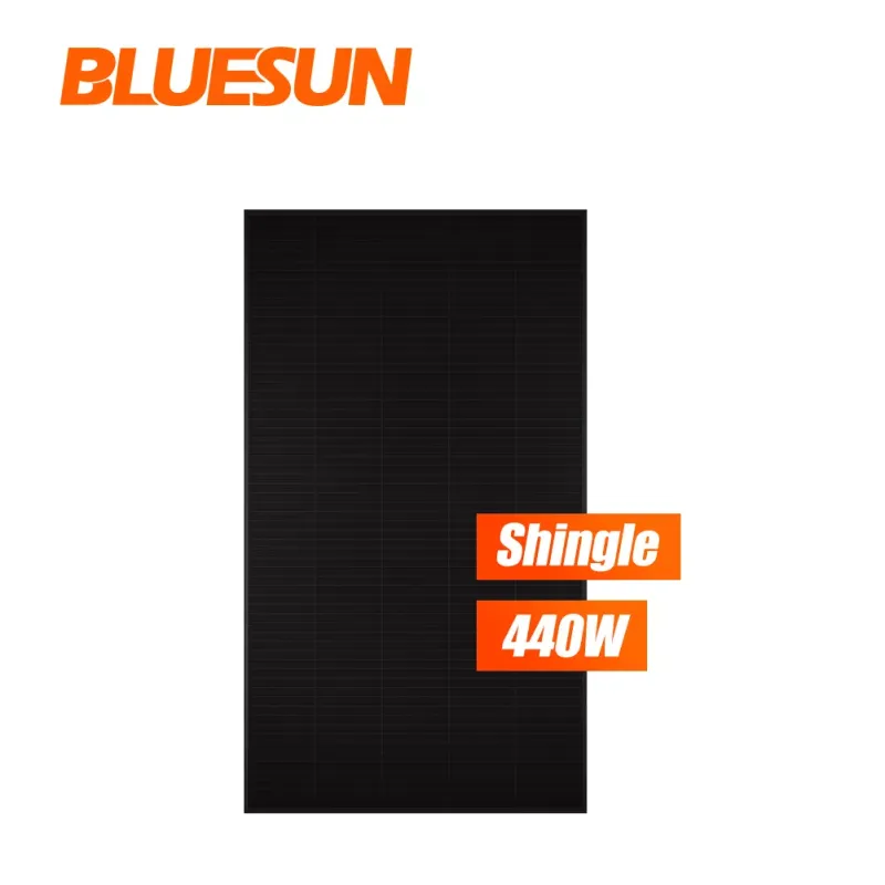 Fotovoltaický panel, Bluesun QUAD černý mono šindelový 440Wp solární panel, celo černý