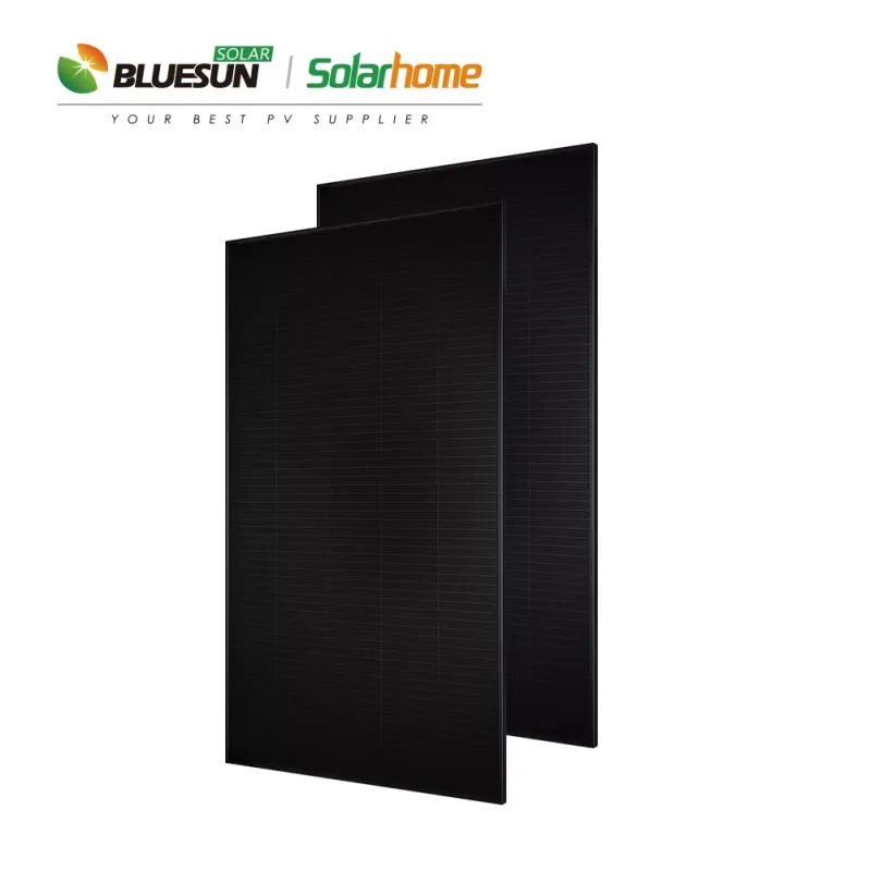 Fotovoltaický panel, Bluesun QUAD černý mono šindelový 440Wp solární panel, celo černý