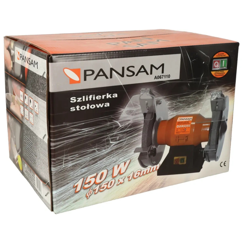 Brúska stolová dvojkotúčová 150W, 150x16x12,7mm, elektromagneticky bezpečnostný spínač 2